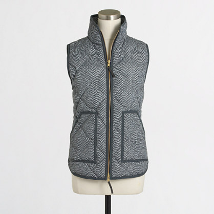 Factory printed quilted puffer vest