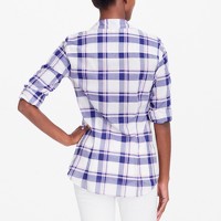 Plaid classic button-down shirt in perfect fit : FactoryWomen Button