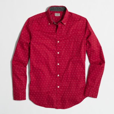 Factory washed shirt in red paisley : | Factory