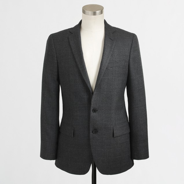 Factory Thompson suit jacket with double vent in glen plaid flannel ...