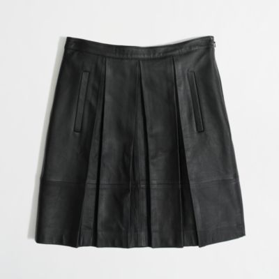 Factory pleated leather skirt : | Factory