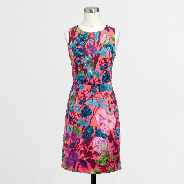 Factory pleated shift dress in floral : | Factory