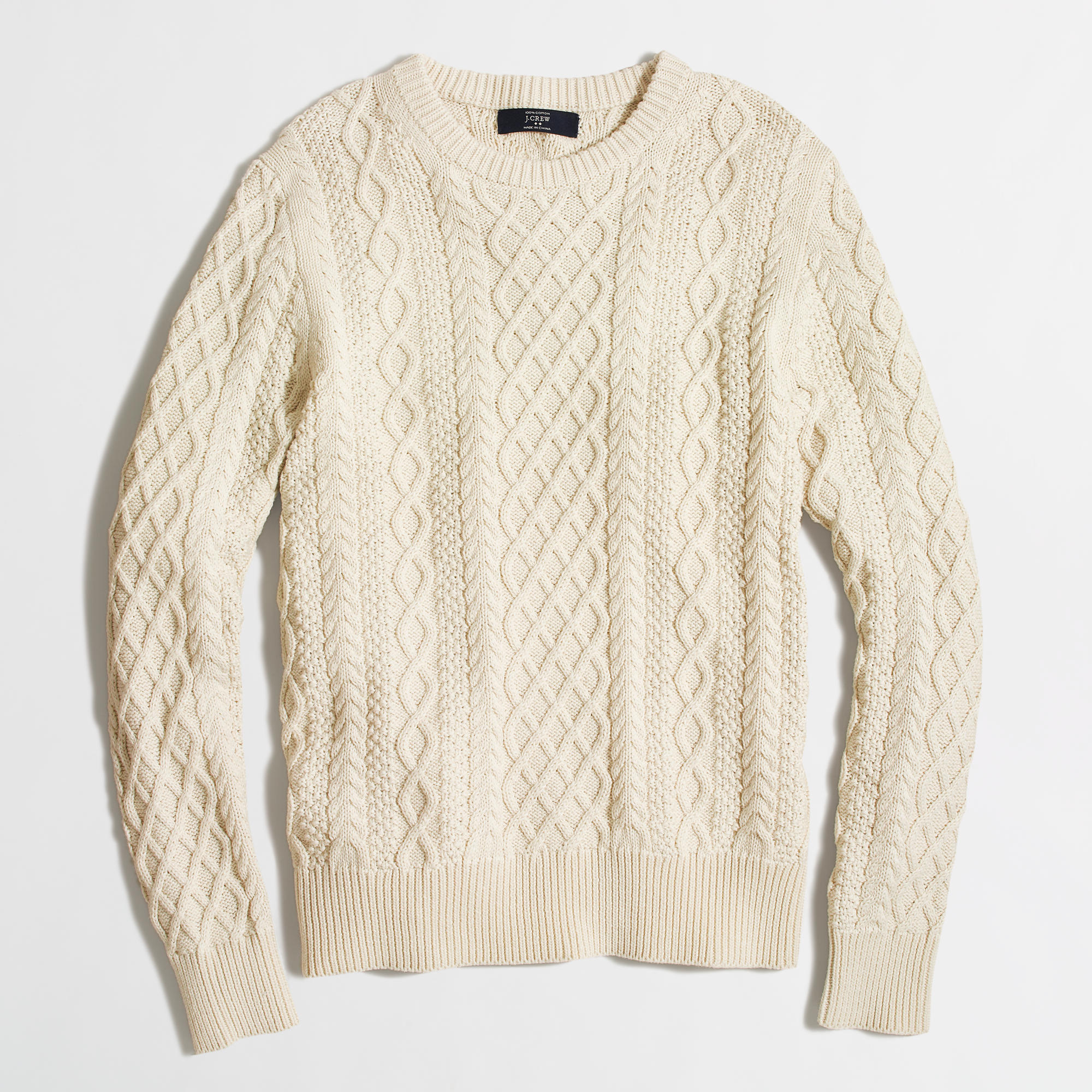 Fisherman cable crewneck sweater : FactoryMen Cotton | Factory