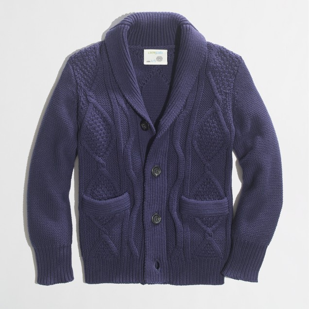 Factory boys' shawl-collar cable cardigan : | Factory