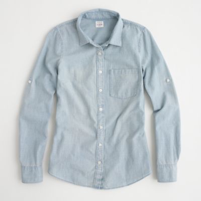 Perfect Shirt In Faded Chambray Women's Shirts J.Crew Factory