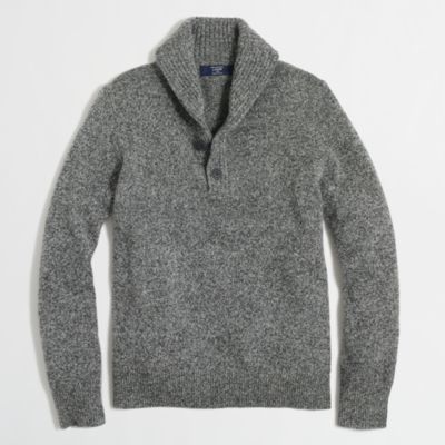 Factory lambswool shawl-collar sweater