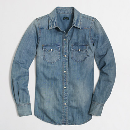 Two-pocket denim shirt : Button-Ups | J.Crew Factory
