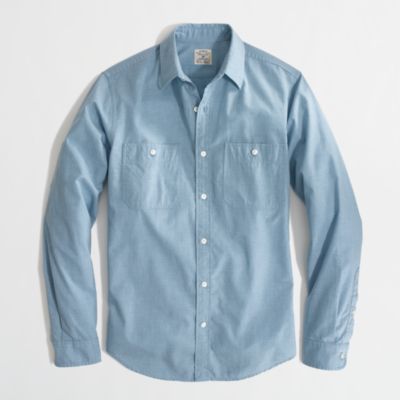 Factory workshirt in heathered poplin