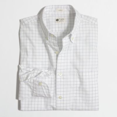 Factory washed shirt in thin open tattersall