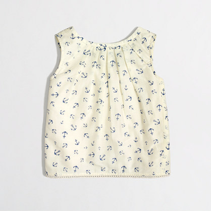 Factory girls' airy tank in anchor print : shirts | J.Crew Factory