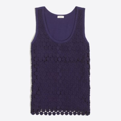 Tiered Dot Tank Top Navy