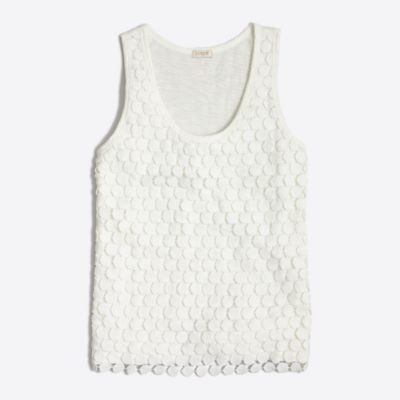 Tiered Dot Tank Top White