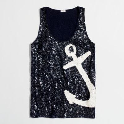 Factory nautical sequin tank : Knits & T-Shirts | J.Crew Factory