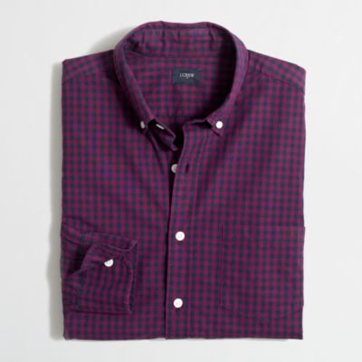 Factory washed shirt in two-tone gingham