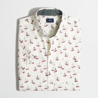 Factory short-sleeve printed washed shirt