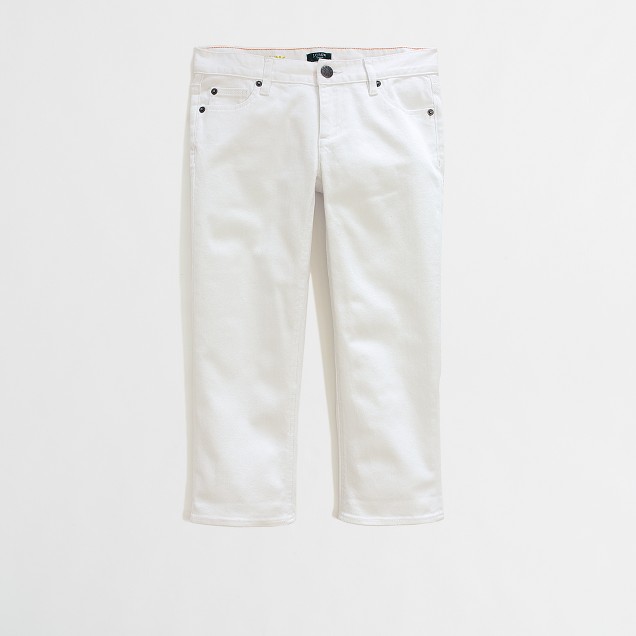 Factory straight and narrow capri jean in white wash : | Factory