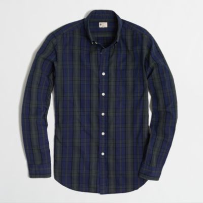 Factory sunwashed oxford shirt in plaid : | Factory