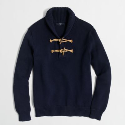 Factory toggle shawl-collar popover sweater