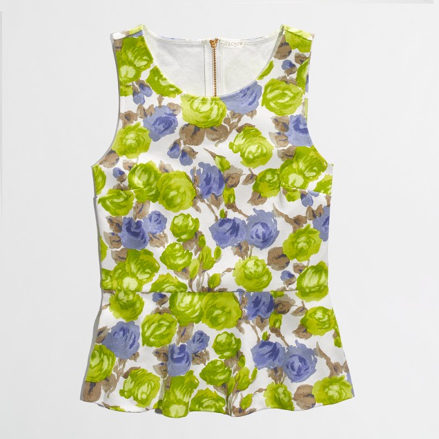 Factory ponte peplum top in floral : | Factory