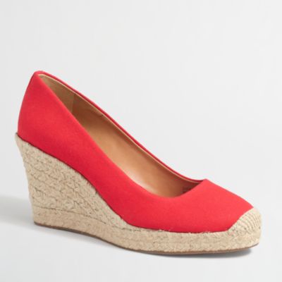 Factory canvas espadrille wedges