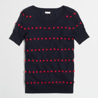 Factory elbowsleeve sweater in textured dot FactoryWomen Pullovers