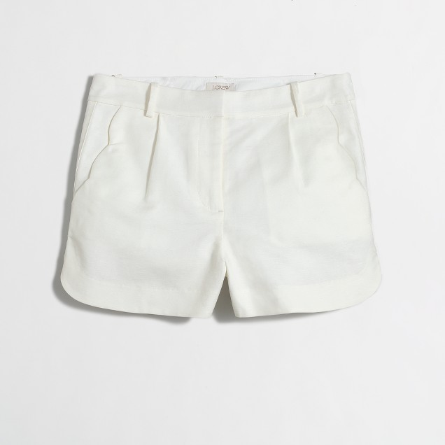 Factory scalloped pleated short : FactoryWomen solid | Factory