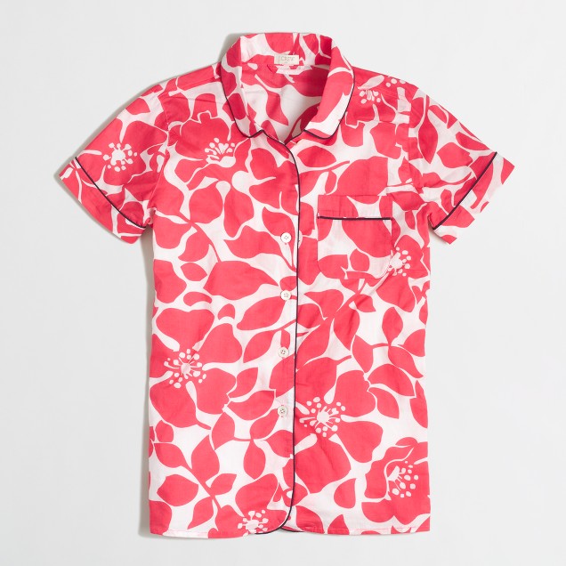 Factory short-sleeve pajama shirt in floral : FactoryWomen Pajamas | Factory