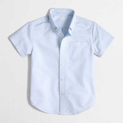 Factory boys' short-sleeve oxford shirt in stripe : | Factory