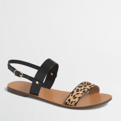 Factory calf hair double-strap sandals : Sandals | J.Crew Factory