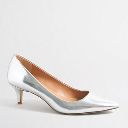 Esme metallic kitten heels : Heels | J.Crew Factory