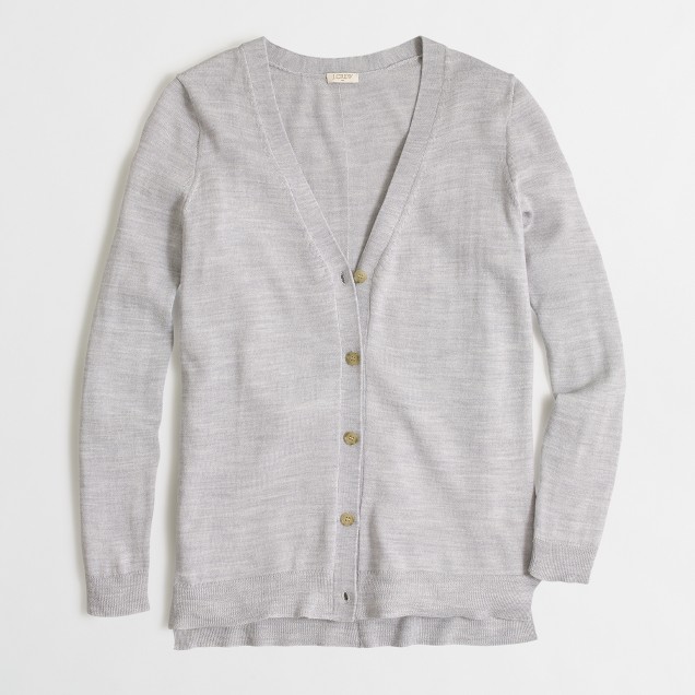 Long merino V-neck cardigan sweater with buttons : FactoryWomen ...