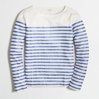 Factory metallic-striped T-shirt