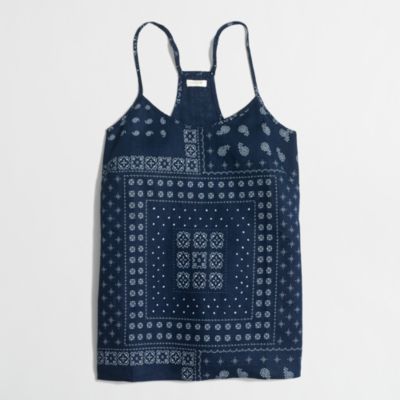 Factory paisley indigo racerback cami top