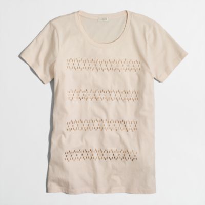 Factory jeweled stripe collector T-shirt