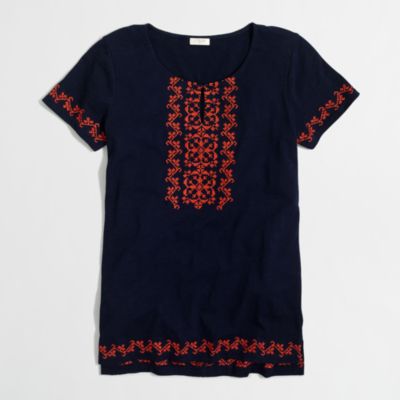 Factory cross stitch tunic T-shirt