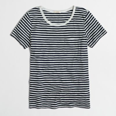 Factory striped Lurex&reg; trim pocket T-shirt