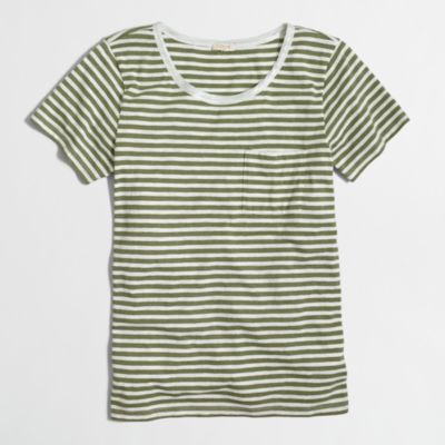 Factory striped Lurex&reg; trim pocket T-shirt