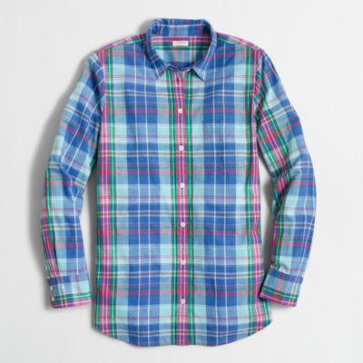 Factory summer plaid washed shirt