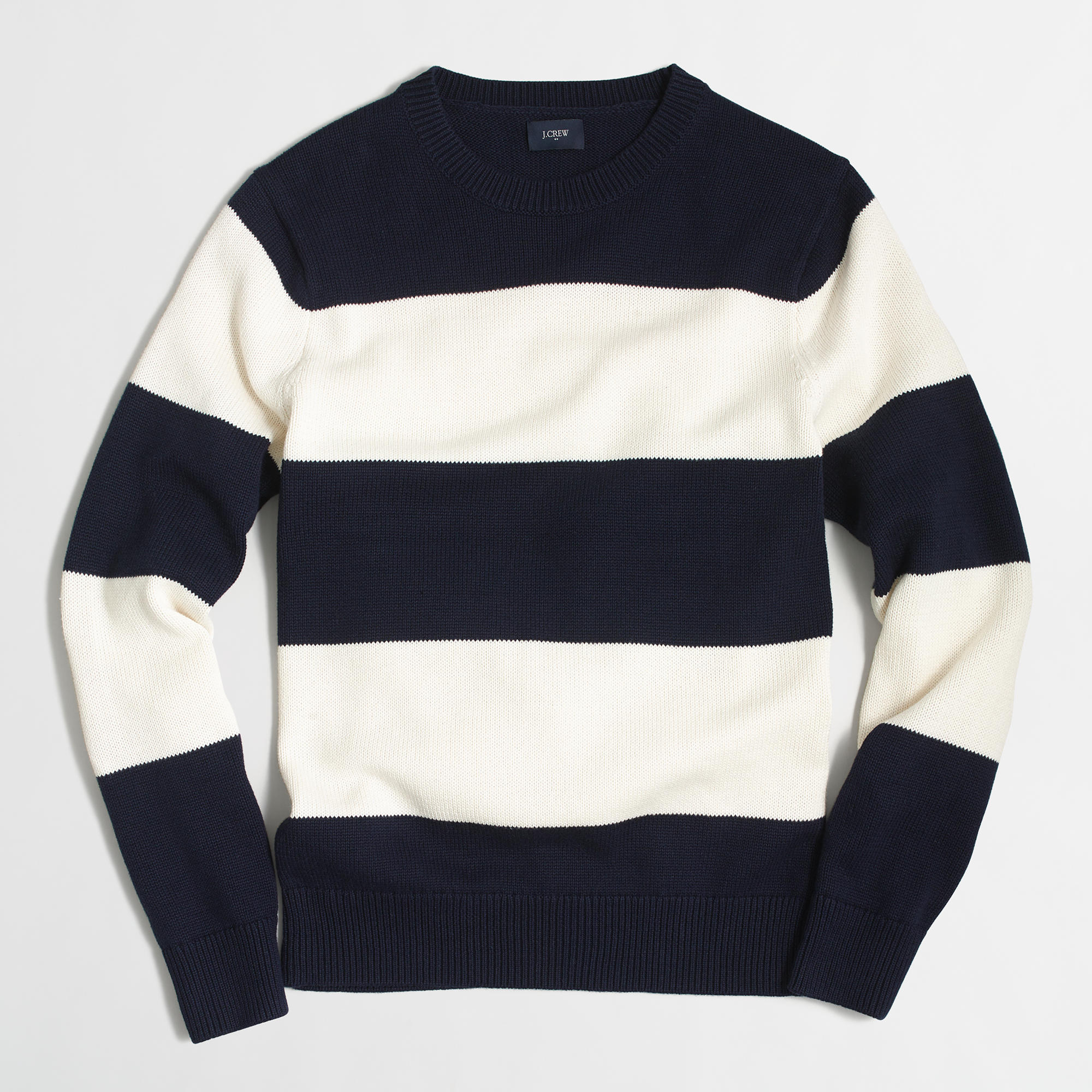 Wide-striped cotton crewneck sweater : FactoryMen Cotton | Factory