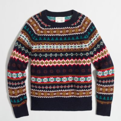 Boys' Fair Isle crewneck sweater : | Factory
