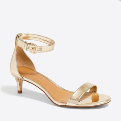 Metallic kitten-heel sandals : FactoryWomen Occasion | Factory