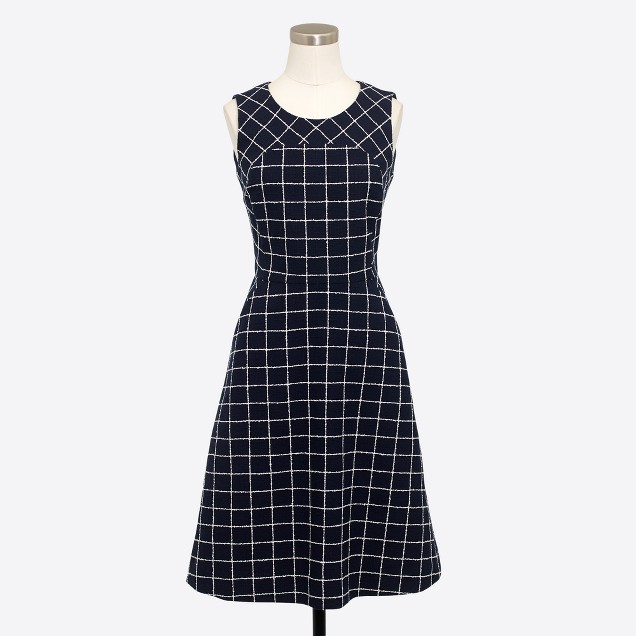 Windowpane tweed dress