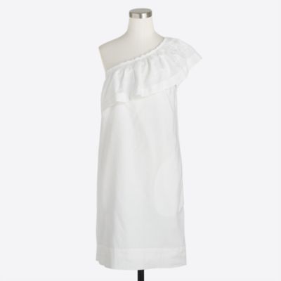 One-shoulder eyelet dress