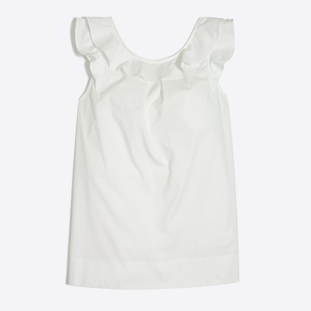 Ruffle-neck tank top