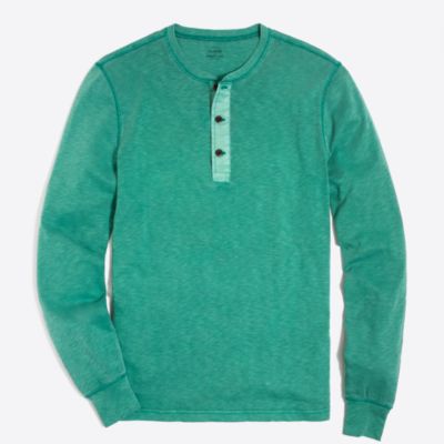 Longsleeve garmentdyed henley FactoryMen Long Sleeve Factory