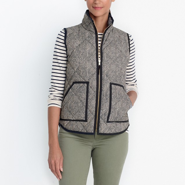 Printed quilted puffer vest
