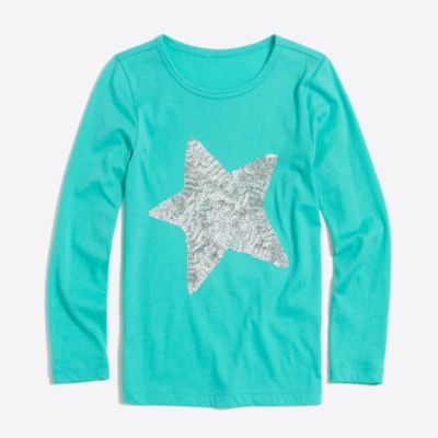 Girls' longsleeve sequin star keepsake Tshirt FactoryGirls keepsake
