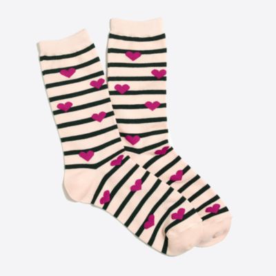 Stripes and hearts trouser socks : FactoryWomen Accessories | Factory