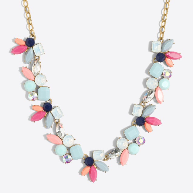 Multi-color gemstone blossom necklace