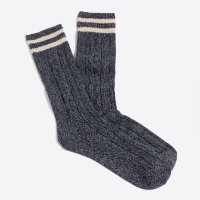 Cable-knit placed-stripe socks : FactoryMen Socks | Factory